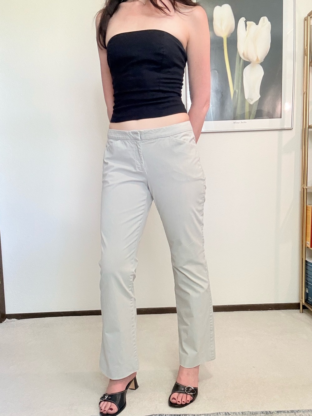 Y2K The Limited Drew Fit Low Rise Pinstripe Bootcut Pants Office Siren Academia